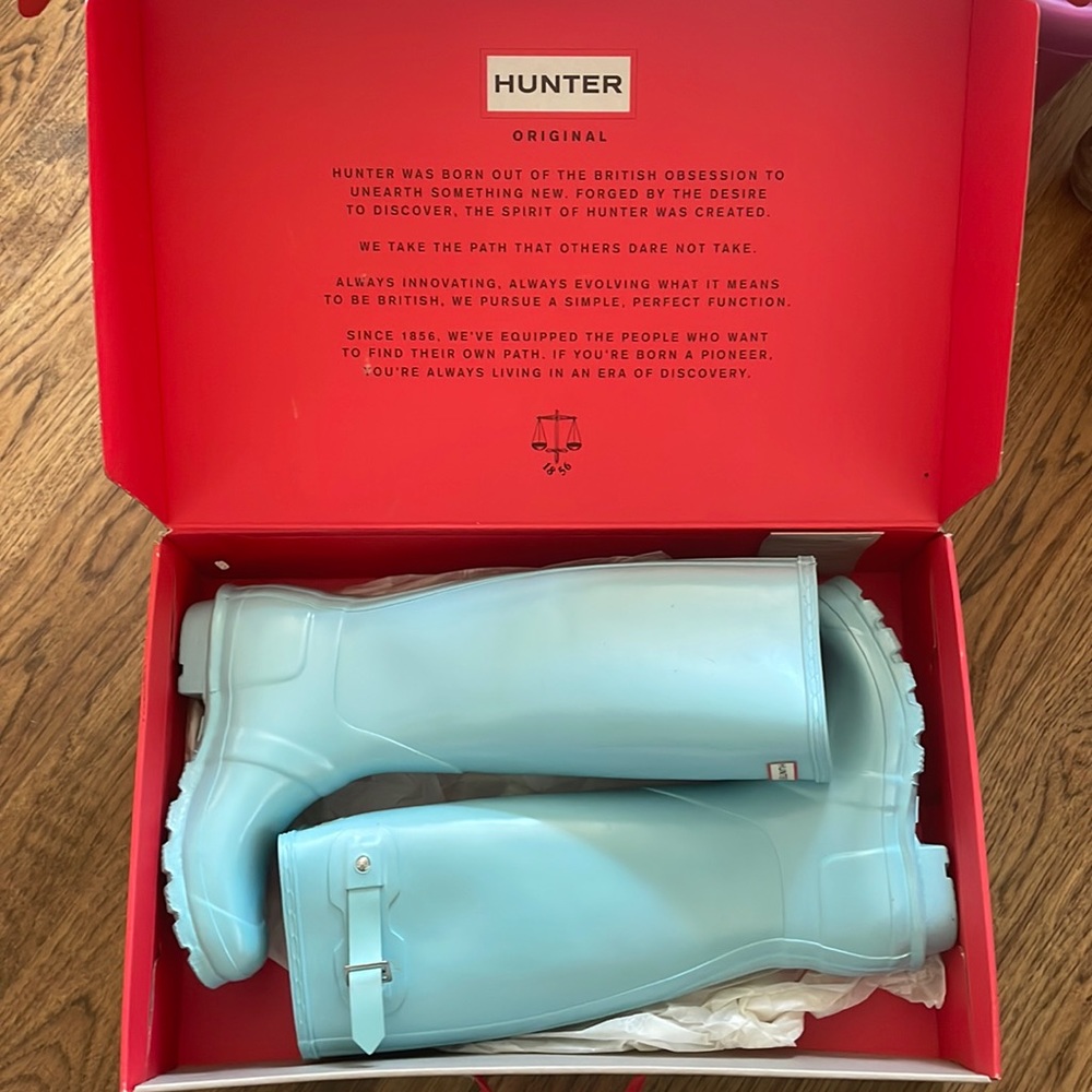 COPY - Hunter Original Tall Gloss Rainboot, W Size 6, Pale Mint